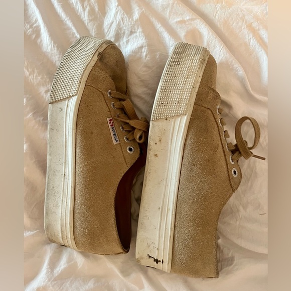 Superga 2790 Suede Platform Sneaker Tan 39 - Picture 4 of 6